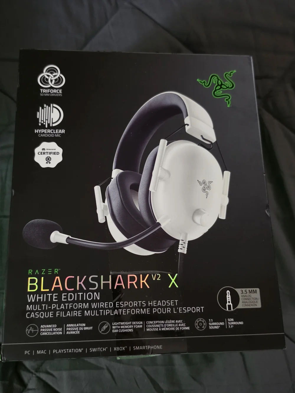 Razer BlackShark V2 X White Edition Wired Gaming Headset
